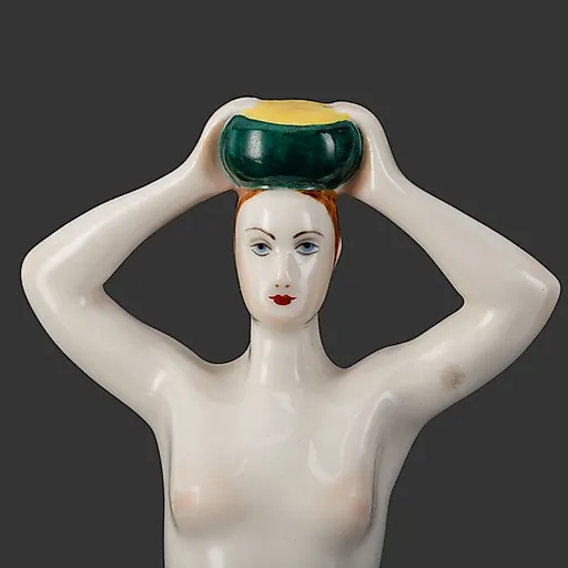 Фарфоровая статуэтка "Идущая с чашкой" (Кариатида) по модели А.Т. Матвеева, ЛФЗ, 1992-2001 гг. - View 2