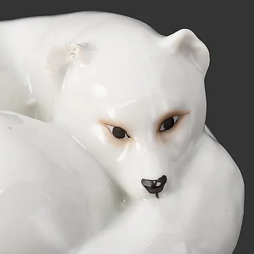 Фарфоровая статуэтка "Песец" авторства Блохина В.И. с росписью Ризнич И.И., ГФЗ, СССР, 1918-1930 гг. - View 2