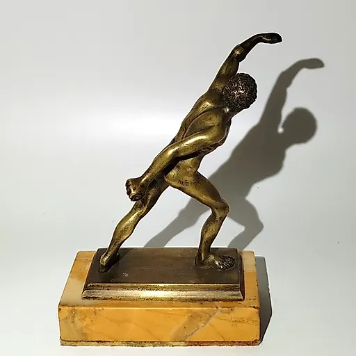 Бронзовая статуэтка "Боргезский борец" на каменном основании, Западная Европа, середина XX века - View 2