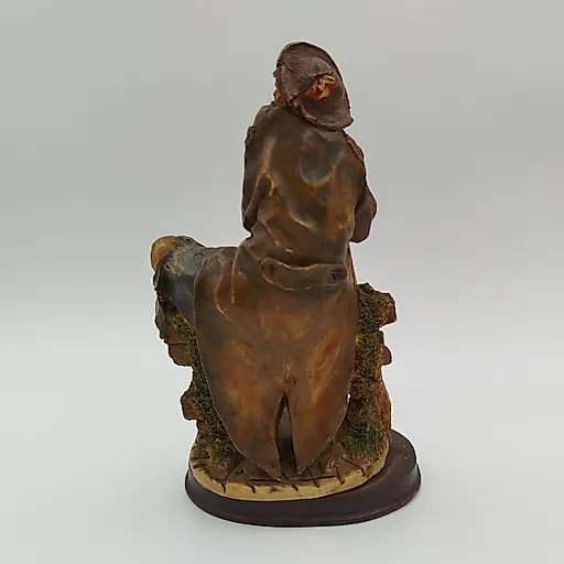 Скульптура "Бродяга с метлой" из композитного материала с росписью и деревянными элементами, Европа, 2000-2015 гг. - View 2