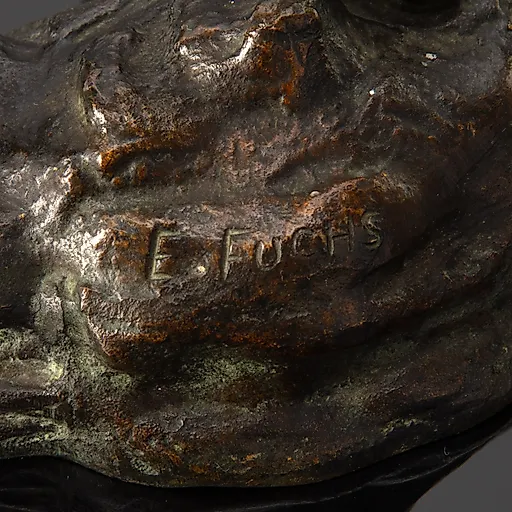 Статуэтка "Рыбак" из шпиатра, литьё, подпись E. Fuchs, Западная Европа, 1880-1920 гг. - View 4