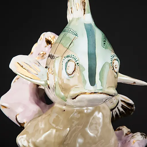 Большая фарфоровая статуэтка «Окунь» авторства П.М. Кожина, Дулевский завод, СССР, 1954 год - View 3