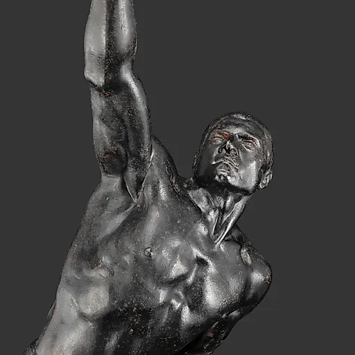 Чугунная статуэтка "Штангист" скульптора М.Г. Манизера, Каслинский завод, СССР, 1963 год - View 2