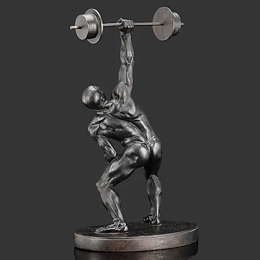 Чугунная статуэтка "Штангист" скульптора М.Г. Манизера, Каслинский завод, СССР, 1963 год - View 3