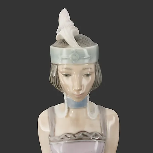 Фарфоровая статуэтка Lladro "Дама с собачкой" в стиле Ар-деко, Испания, 1985 г. - View 2