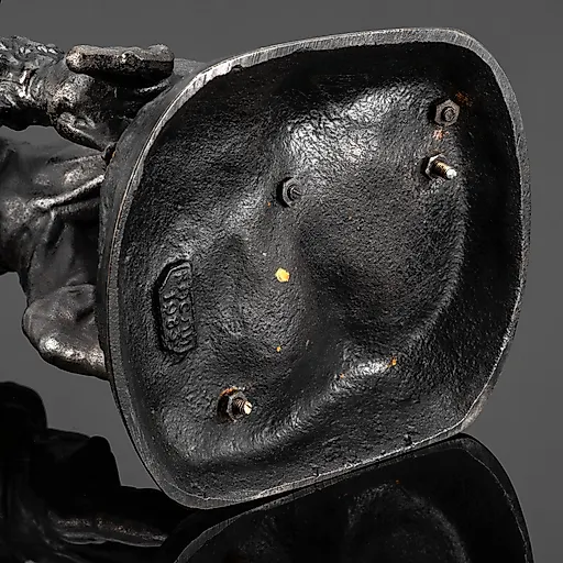 Чугунная статуэтка "Охотник с собакой" авторства Чиркина А.В., Каслинский завод, СССР, 1983 г. - View 4