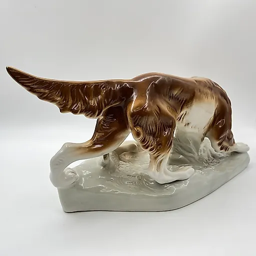 Фаянсовая статуэтка "Собака с дичью" от Royal Dux, Чехия, 1990-1993 гг. - View 4