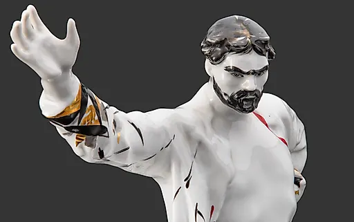 Фарфоровая скульптура Степан Разин с росписью и золочением, ЛФЗ, СССР, 1958-1960 гг. - View 2