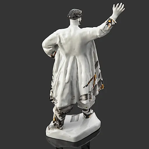 Фарфоровая скульптура Степан Разин с росписью и золочением, ЛФЗ, СССР, 1958-1960 гг. - View 3