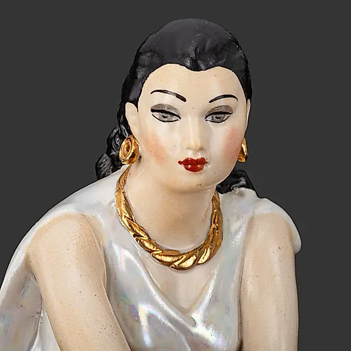 Фарфоровая статуэтка "Цыганка Земфира" скульптора Бржезицкой, Дулевский завод, СССР, 1966 - View 2