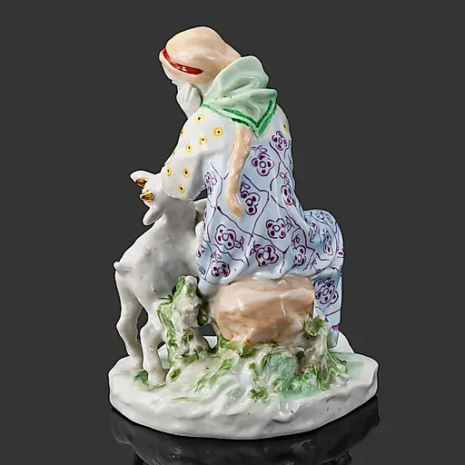 Фарфоровая статуэтка "Алёнушка и Иванушка" с редкой росписью, ЛЗФИ, СССР, 1956-1967 - View 2