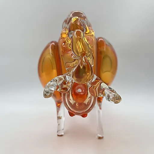 Стеклянная статуэтка "Бизон" авторства Муратова В.С., гутная техника, Гусевской хрустальный завод, СССР - View 3