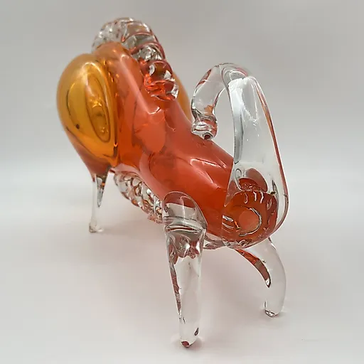 Стеклянная статуэтка "Бизон" авторства Муратова В.С., гутная техника, Гусевской хрустальный завод, СССР - View 6