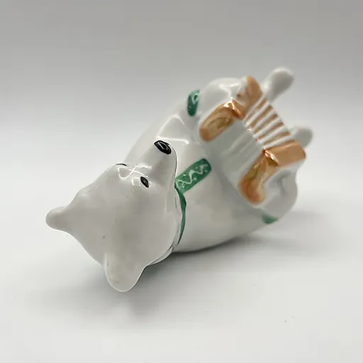 Фарфоровая статуэтка "Медведь с гармошкой" из серии "Цирковые медведи", Дулевский завод, СССР, 1986 г. - View 5