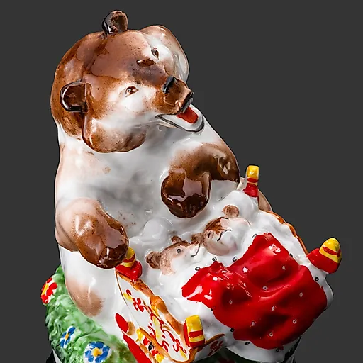 Фарфоровая статуэтка "Медведица с колыбелью" ЛФЗ, СССР, 1950-1960 гг. - View 3