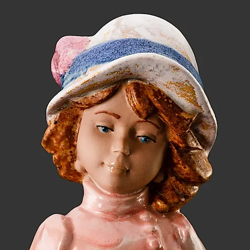 Статуэтка "Девушка с саквояжем и зонтиком" из искусственного камня с росписью, Nadal, Испания, 1970-2000 гг. - View 2