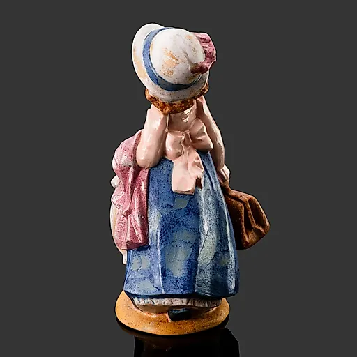 Статуэтка "Девушка с саквояжем и зонтиком" из искусственного камня с росписью, Nadal, Испания, 1970-2000 гг. - View 3