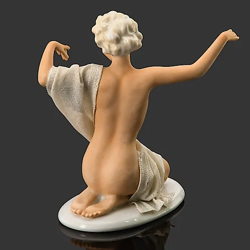 Статуэтка Купальщица с кружевным полотенцем, Unterweissbach Werkstätten, фарфор, Германия, 1958-1976 - View 3