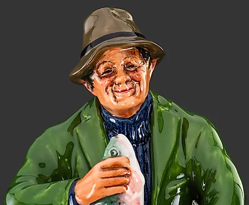 Статуэтка «Хороший улов» Royal Doulton, фарфор, рыбак, Великобритания, 1965-1986 - View 3