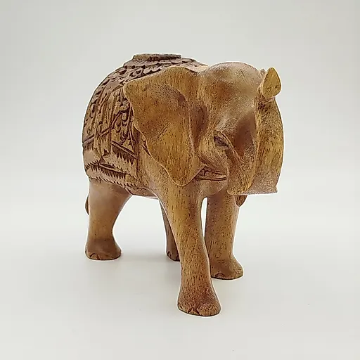 Статуэтка Слон в попоне, дерево, резьба, Азия, конец XX века - View 2