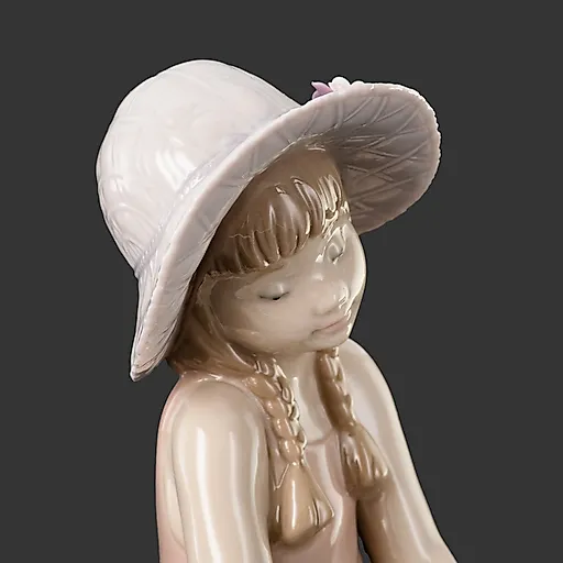 Фарфоровая статуэтка Lladro «Девочка с зеркальцем», Испания, 2005 - View 2