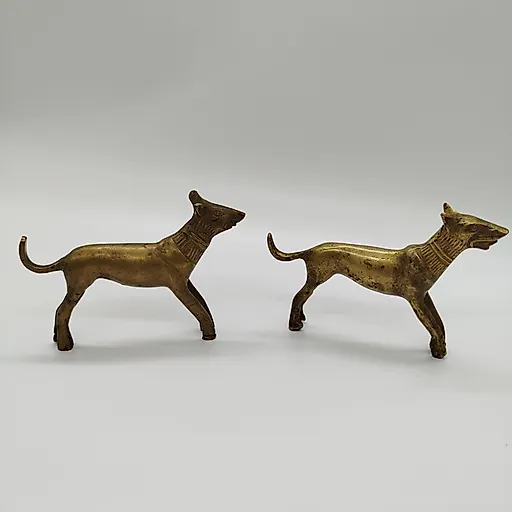 Парные латунные статуэтки гончих собак, Индия, 1970-1990 - View 3