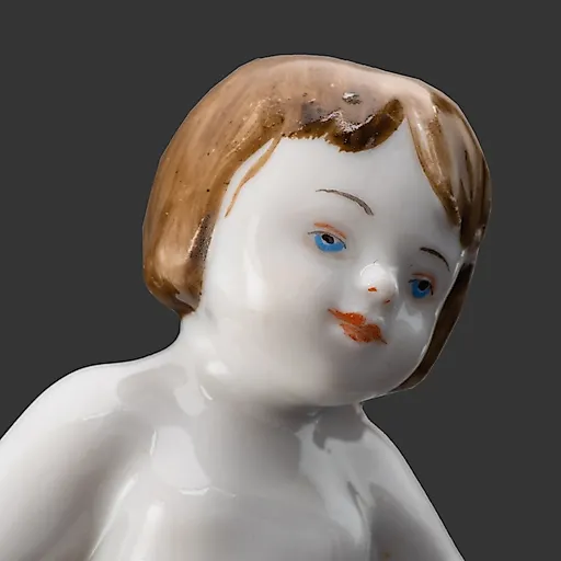 Фарфоровая статуэтка «Зарядка» ЛФЗ, серия «Дошкольники», 1950-е - View 2