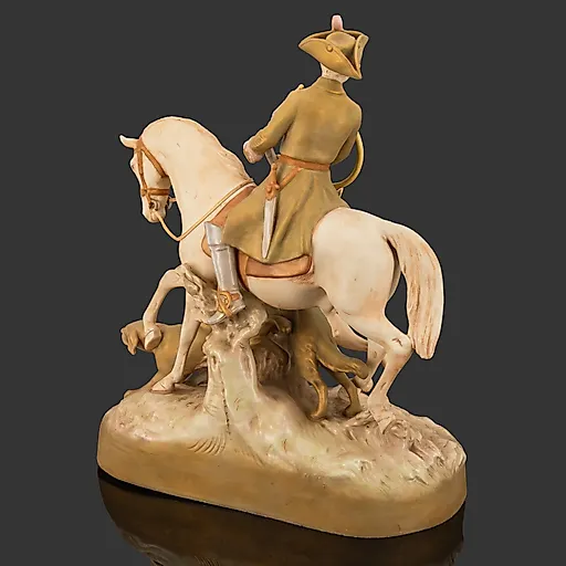 Фарфоровая скульптура "Охота" Royal Dux, Чехословакия, 1930-1950 - View 4