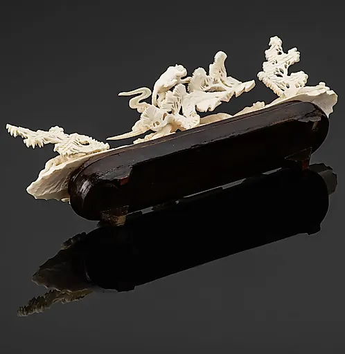 Скульптура «Скачок леопардов в небесном саду» из кости, Китай, 1960-1980 - View 4