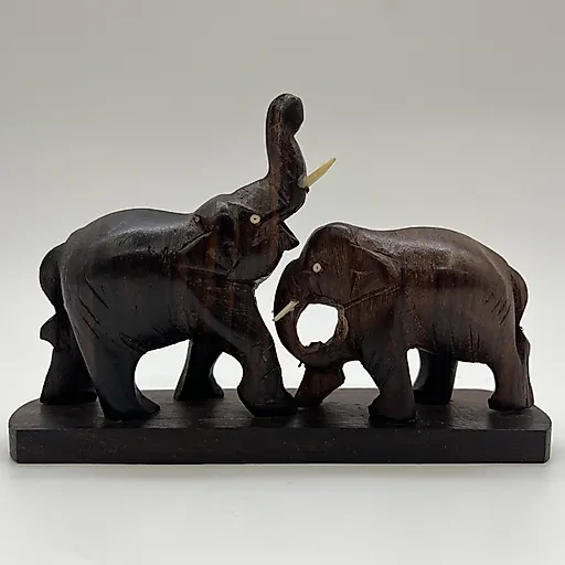 Статуэтка «Слоны» из дерева и кости, Индия, 1980–1990 гг. - View 3