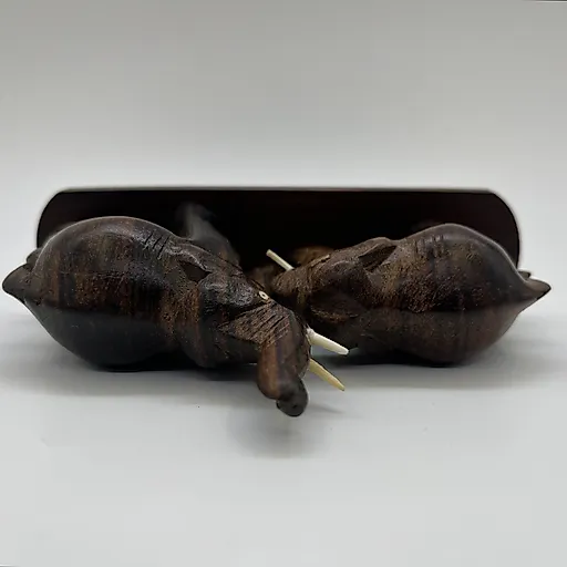 Статуэтка «Слоны» из дерева и кости, Индия, 1980–1990 гг. - View 5