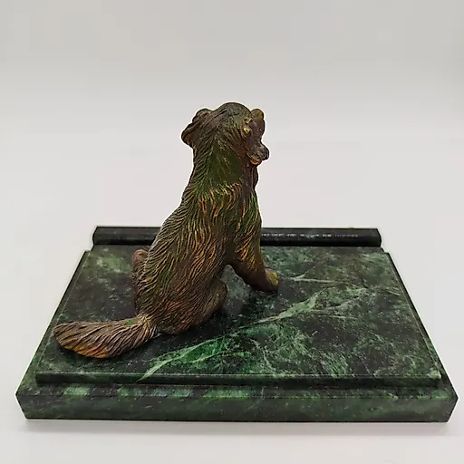 Визитница с бронзовой скульптурой собаки на каменном основании, Россия, 2010-2015 - View 4