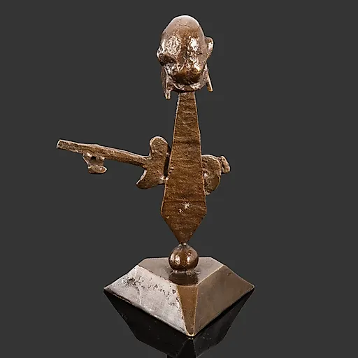 Бронзовая статуэтка гитариста, Европа, 1970-1990 гг. - View 3