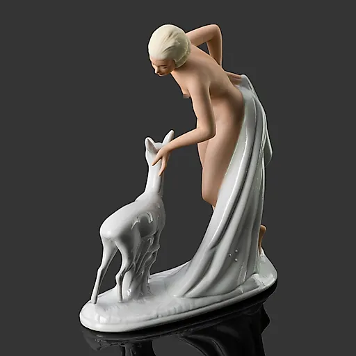 Фарфоровая статуэтка «Обнаженная с ланью», Wallendorf, Германия, 1963-1990 - View 2