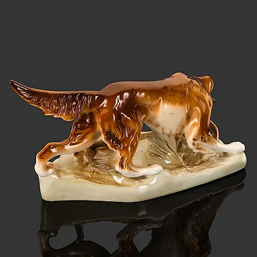 Фарфоровая статуэтка «Собака с дичью» Royal Dux, Чехия, 1960-1993 - View 3