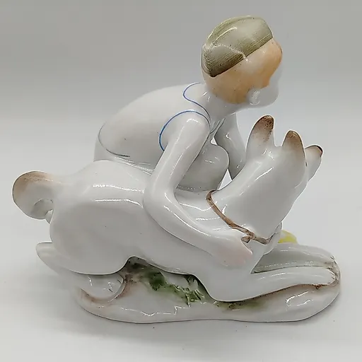 Статуэтка из фарфора "Юный пограничник с собакой", ЛФЗ, СССР, 1960-е - View 4