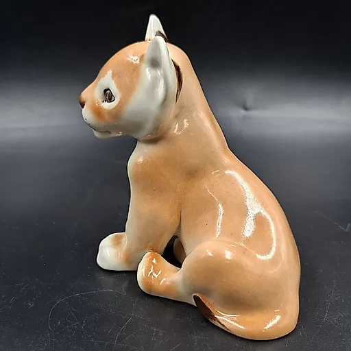 Фарфоровая статуэтка «Львенок сидящий», ЛФЗ, СССР, 1970-1990 - View 3