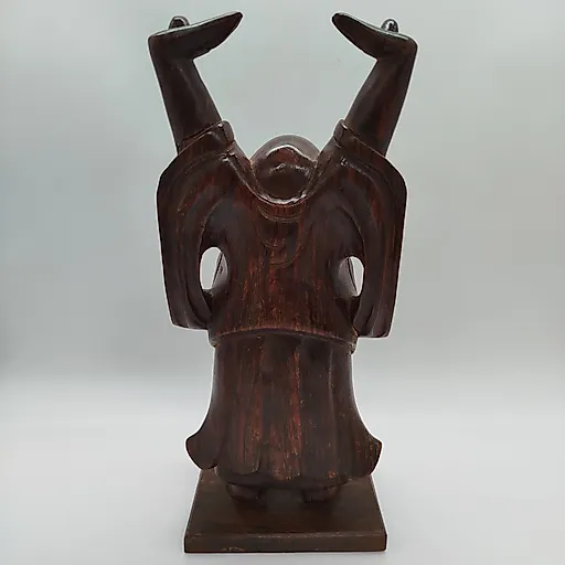 Деревянная статуэтка Будды (Хотэй) с резьбой, Азия, 1980-2000 - View 3
