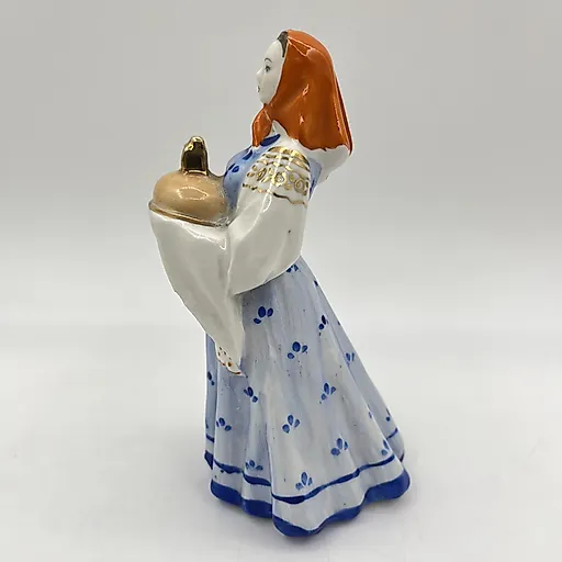Фарфоровая статуэтка «Девушка с караваем», Дулёво, СССР, 1956 - View 4