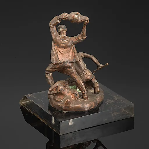 Бронзовая скульптура «Обуховцы» на постаменте, СССР, 1960-1980 - View 7