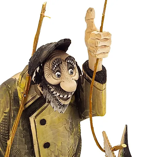 Резьба по дереву. Скульптура «Рыбак»