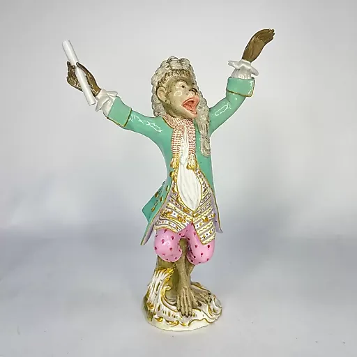 Статуэтка "Дирижер" из серии «Обезьяний оркестр»" 1880-90 гг