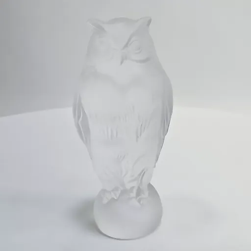 Стеклянная Статуэтка Ар Деко Сова Стеклянная Скульптура 1930-е Х.Хоффманн