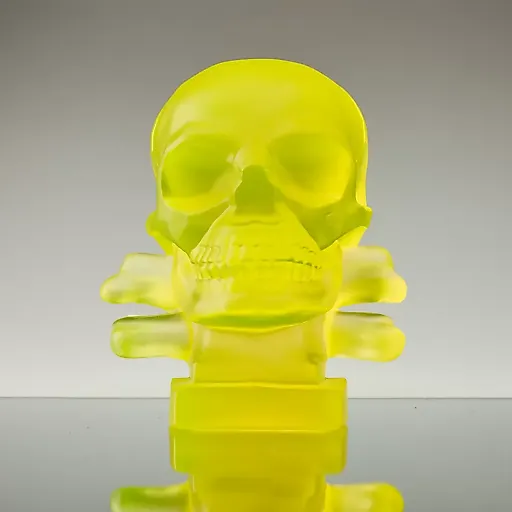 Фигурка Череп урановое стекло