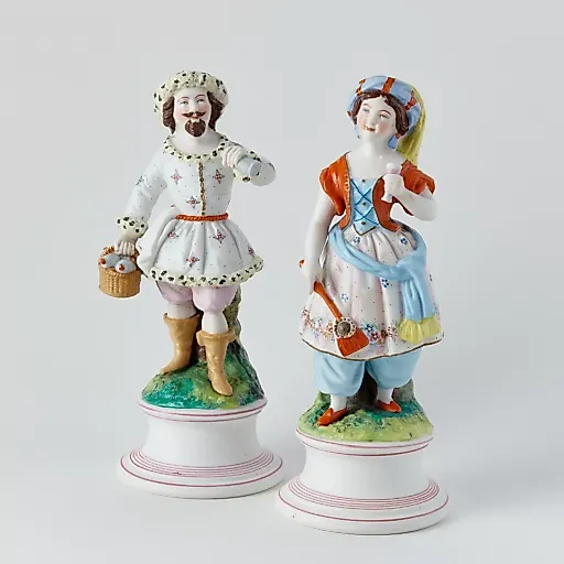 Старинные парные статуэтки "Турок с турчанкой"