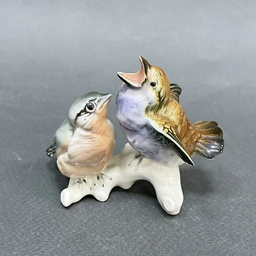 Винтажная статуэтка "Воробьи на ветке". Германия, Карл Энс