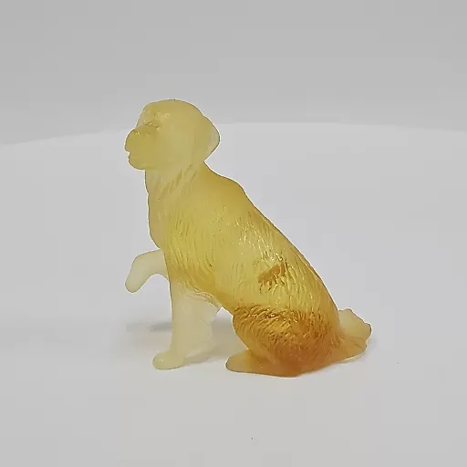 Фигурка лабрадора - ретривера, янтарное стекло Daum
