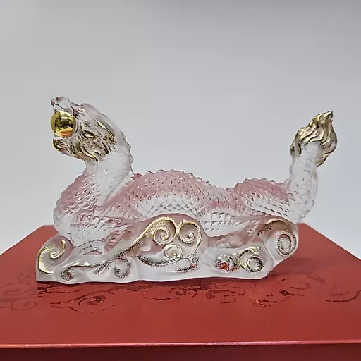 Статуэтка Дракон хрусталь с позолотой
