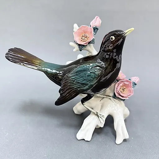 Редкая "Черный дрозд на цветущей ветке" Карл Энс