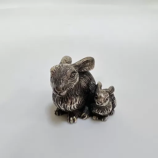 Фигурка серебро Зайчик и заяц